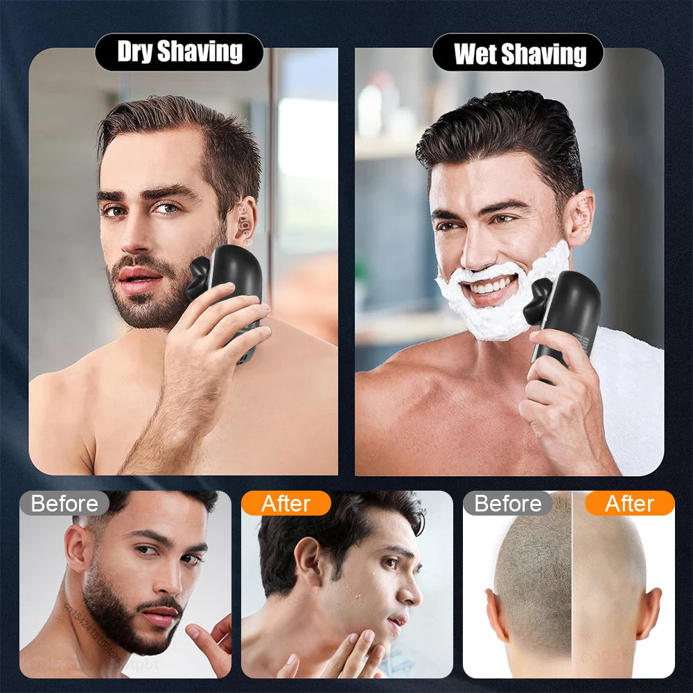 Electric Head Shaver for Men Bald Head Shaving Machine Electric Razor Man Hair Beard Trimmer Rechargeable Men's Hair Clipper