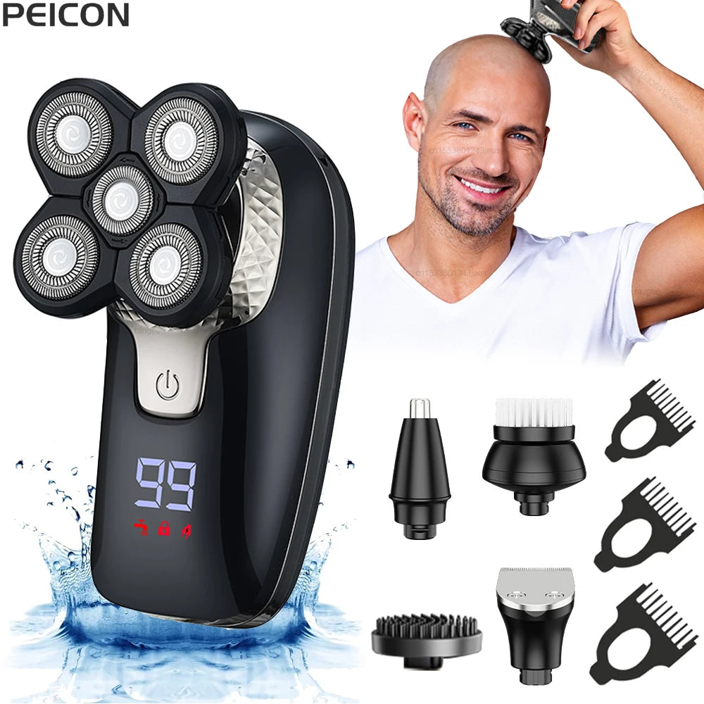 Electric Head Shaver for Men Bald Head Shaving Machine Electric Razor Man Hair Beard Trimmer Rechargeable Men's Hair Clipper