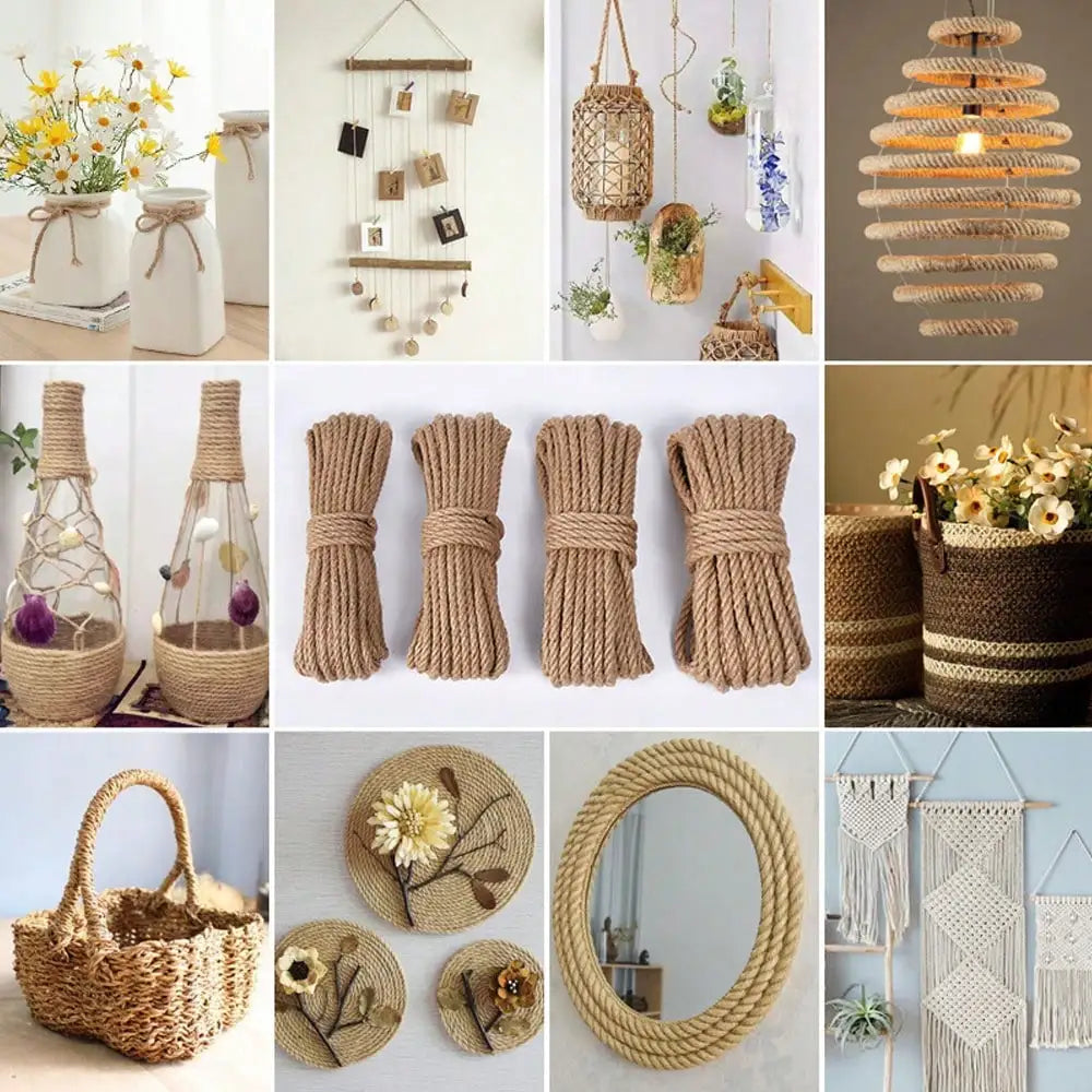 Jute Rope, 10M Sturdy And Durable, Suitable For Crafting, Cat Scratching Posts, Gardening, Farmhous