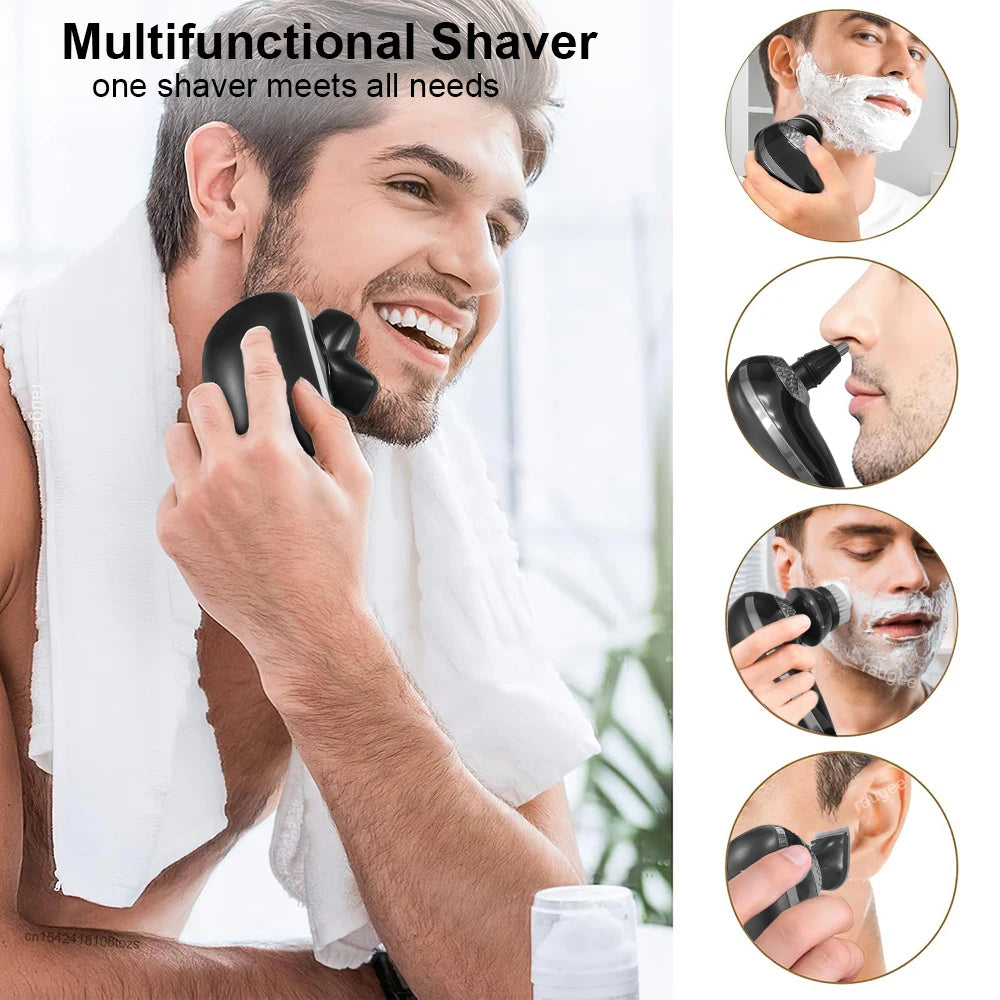 Electric Head Shaver for Men Bald Head Shaving Machine Electric Razor Man Hair Beard Trimmer Rechargeable Men's Hair Clipper