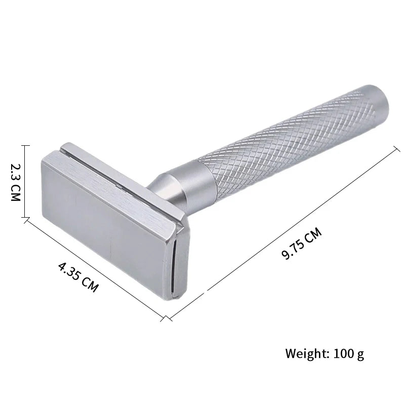 Stainless Steel Double Edge Safety Razor with 5 Spare Blades 30° Angled Precision Reusable Blade Razors for Men