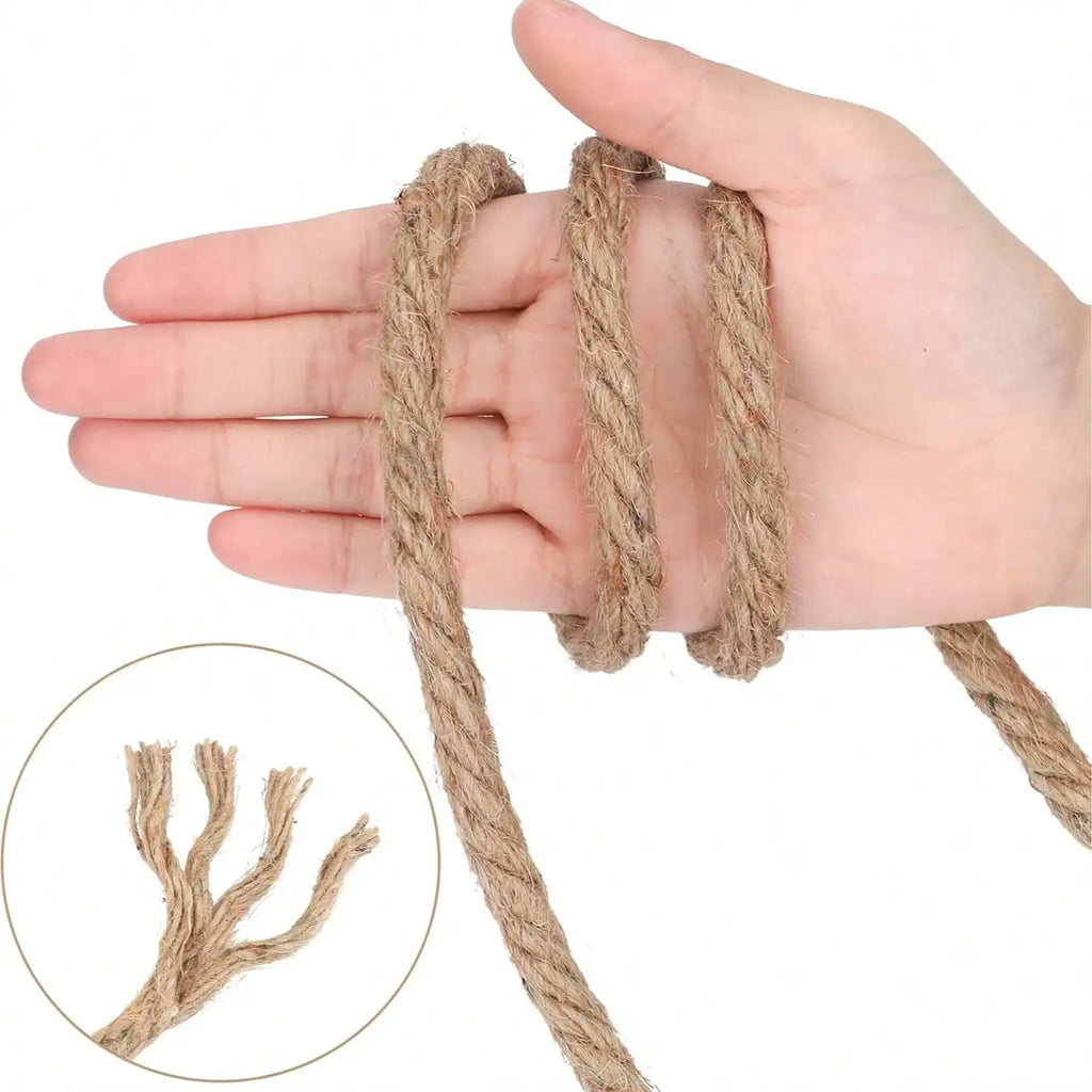 Jute Rope, 10M Sturdy And Durable, Suitable For Crafting, Cat Scratching Posts, Gardening, Farmhous
