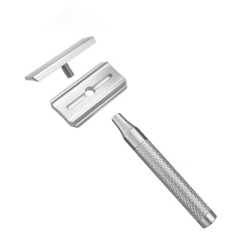 Stainless Steel Double Edge Safety Razor with 5 Spare Blades 30° Angled Precision Reusable Blade Razors for Men