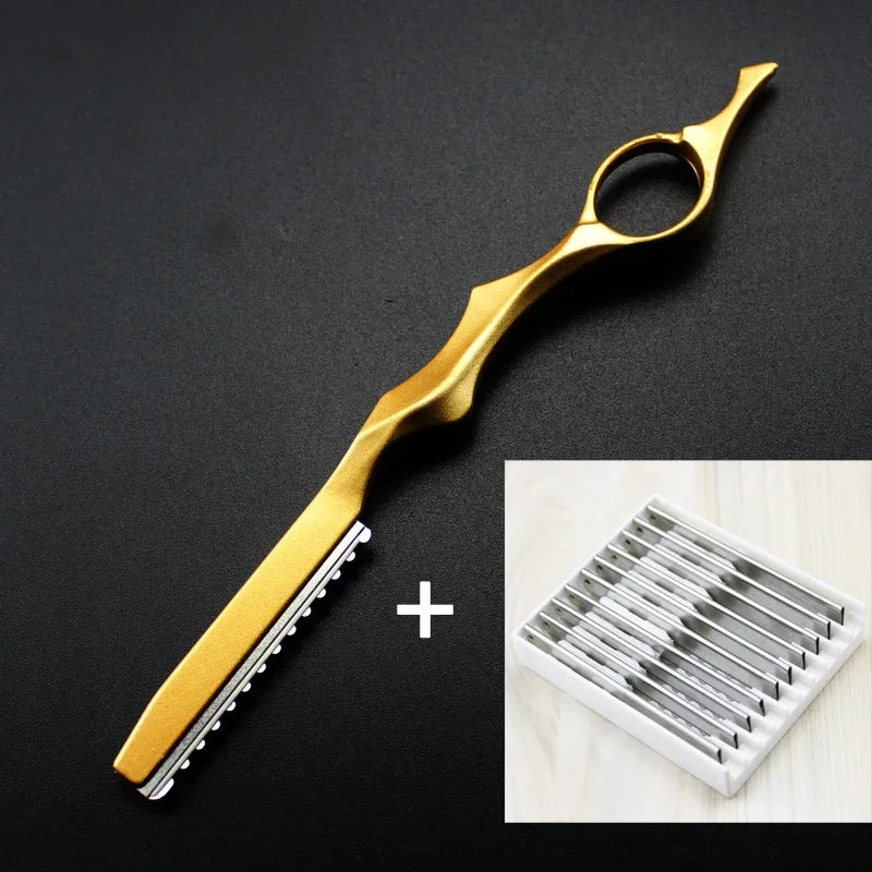 Hair Razors Shavel Cut Hair Cutting Fine Thinning Trimming Alloy Shaving Knife Barber Hairdresser Tools Salon Professional